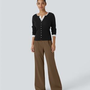 Halara high waisted side pocket work flare pants Small Tall